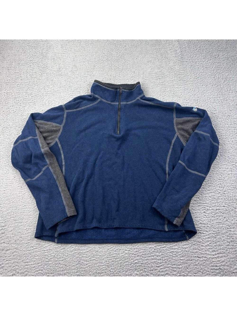 Kuhl Revel 1/4-Zip Fleece Sweater Kashmira Gray Blue Mens - 2XL XXL